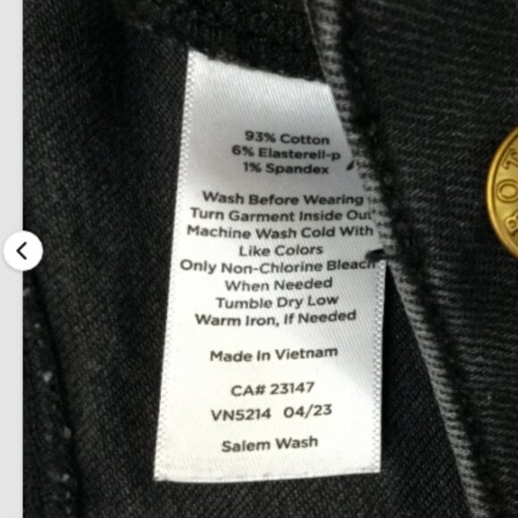 Talbots Women Size 14 Relaxed Jean Tapered Leg High Waist Distressed Black Denim - Picture 12 of 12